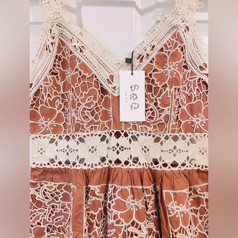 NWT $595 Sea New York Joah Lace Embroidery Midi Dress - Picture 5 of 6